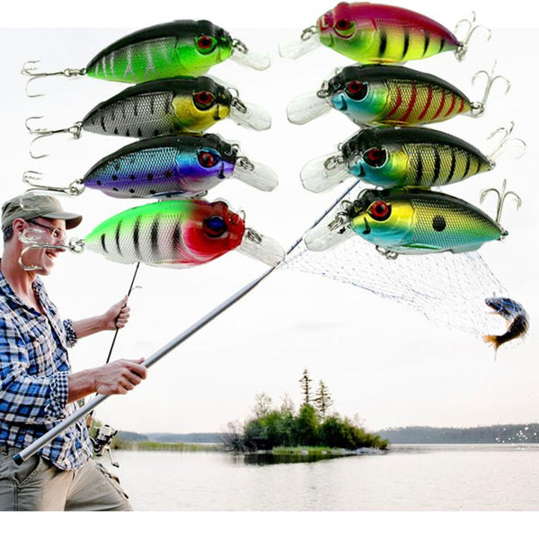 MUQGEW  Lot 8Pcs Fishing Lures Kinds of Minnow Fish Bass Tackle Hooks Baits Crankbaits Fish Equipment #EWX