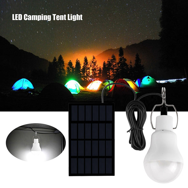 Solar LED Camping Tent Light Rechargeable Night Lamp Lantern for Outdoor Hiking