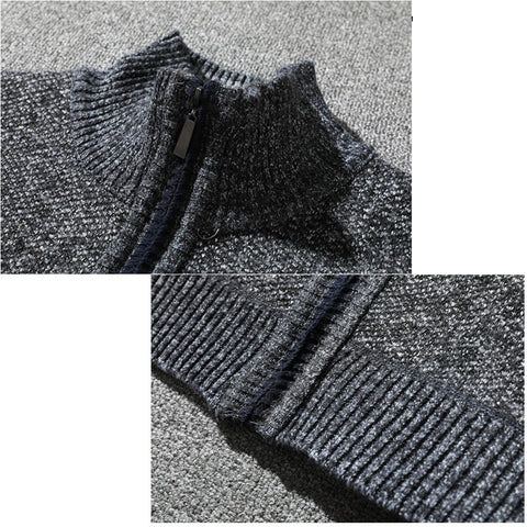 Men Knitting Cotton Stand Zipper Stand Warm Winter Thick Coat Jacket