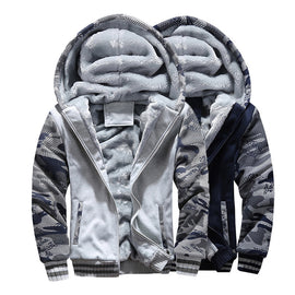Mens M-4XL Winter Warm Fleece Hood Zipper Sweater Jacket Outwear Coat