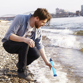 Camping Hiking Emergency Life Survival Portable Purifier Water Filter Straw Gear